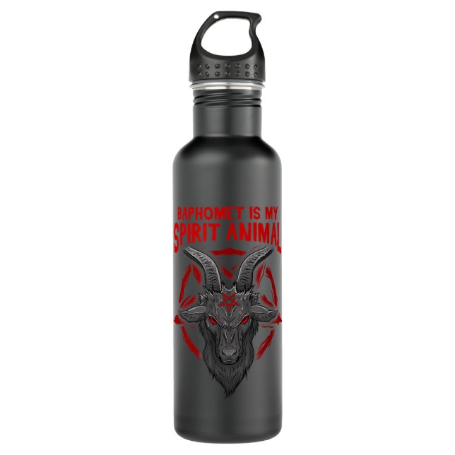 Baphomet Is My Spirit Animal I Satanic Occult Goat 710 Ml Water Bottle (Front)