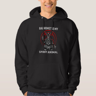 Baphomet Is My Spirit Animal Satan Pentagram Athei Hoodie