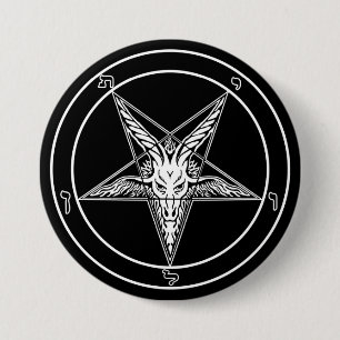Baphomet Old Style button - Big 3-inches