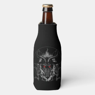 Baphomet Pentagram Black Metal Bottle Cooler