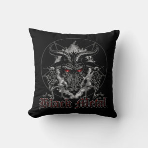 Baphomet Pentagram Black Metal Cushion