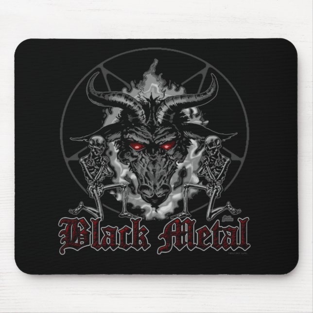 Baphomet Pentagram Black Metal Mouse Mat (Front)