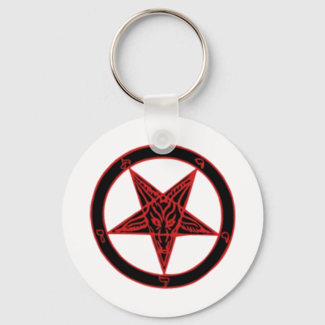 Baphomet Pentagram Key Ring (Front)