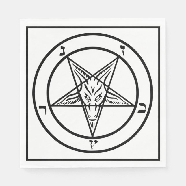 Baphomet Pentagram Satanic Luncheon Napkin (Front)