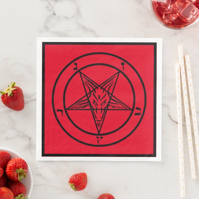 Baphomet Pentagram Satanic Napkin (Insitu)