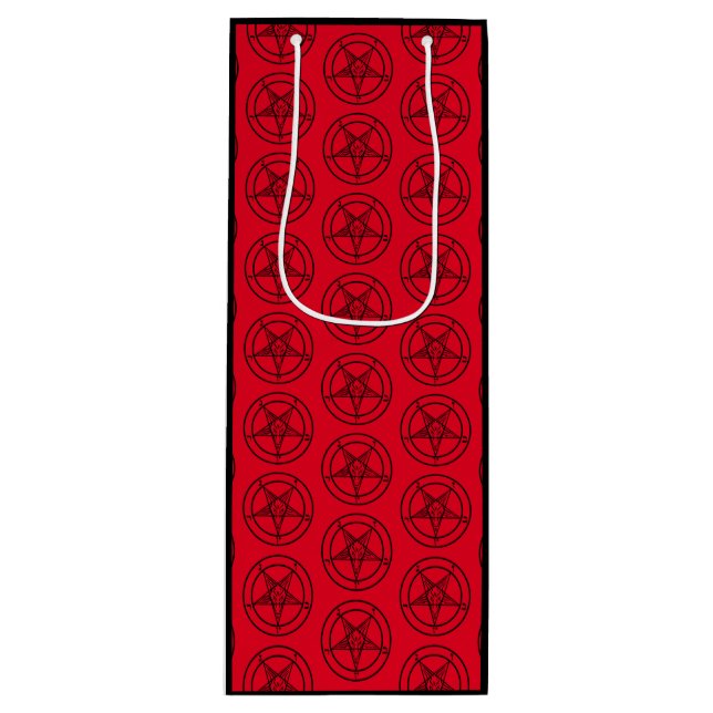 Baphomet Pentagram Satanic Wine Gift Bag (Front)