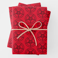 Baphomet Pentagram Satanic Wrapping Paper Sheets