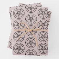 Baphomet Pentagram Satanic Wrapping Paper Sheets