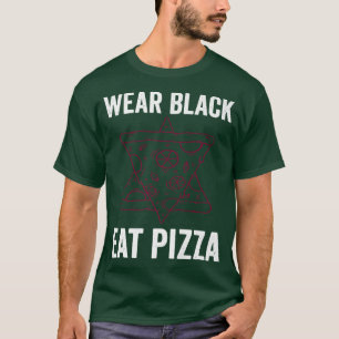 Baphomet Pentagram Satanism Wear Black Eat Pizza T-Shirt