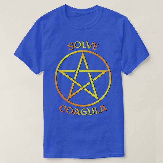Baphomet Pentagram Solve Coagula  Orange  T-Shirt (Design Front)