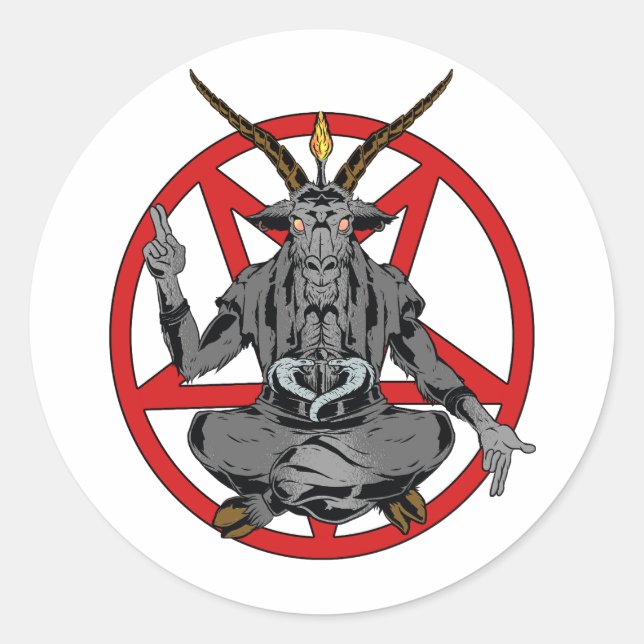 Baphomet roi de l'enfer  classic round sticker (Front)
