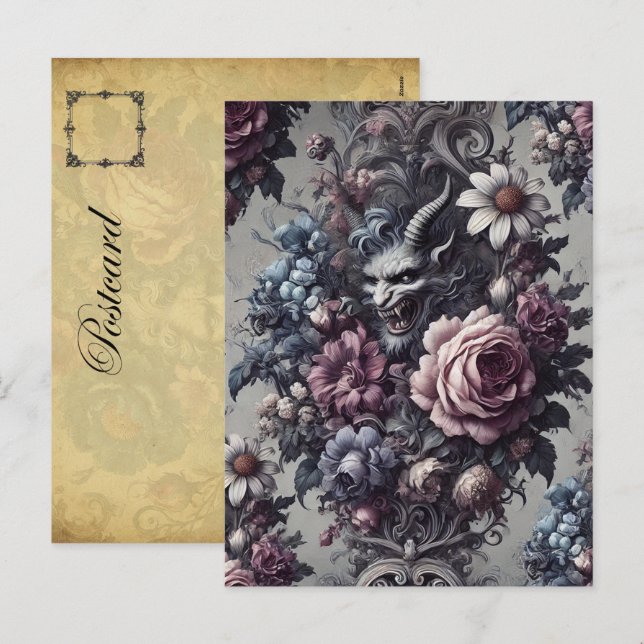 Baphomet’s Bouquet – Gothic Victorian  Holiday Postcard (Front/Back)
