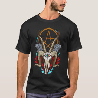 Baphomet Satanic Goat Ram Head Lucifer Eye Hallowe T-Shirt