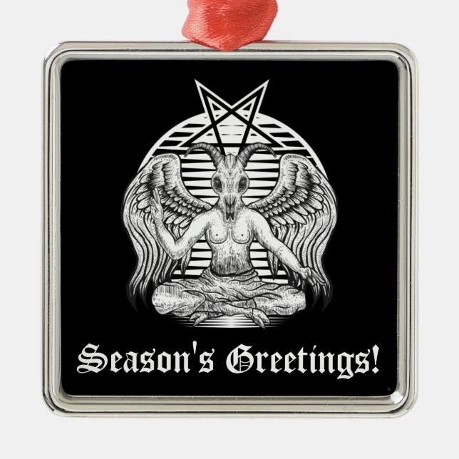 Baphomet Satanic Metal Tree Decoration (Front)