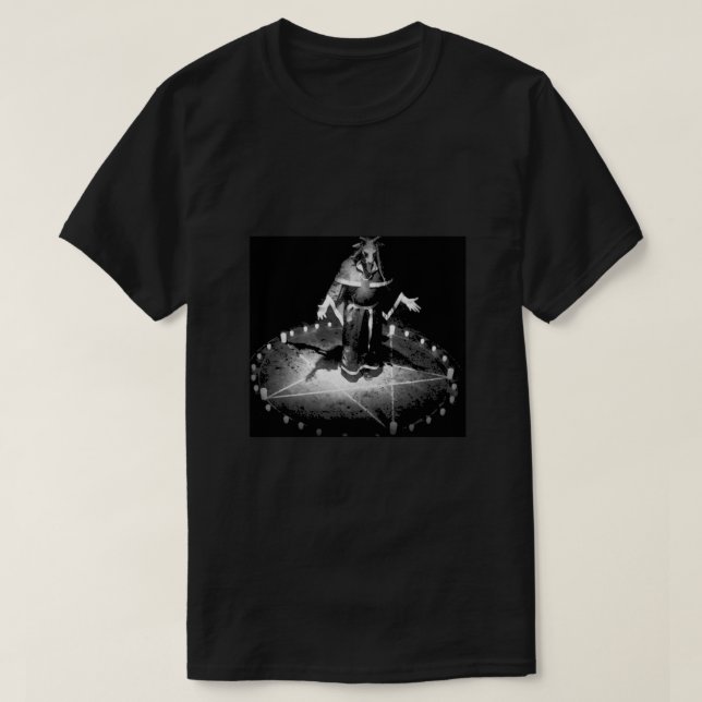 Baphomet Satanic Ritual Poster T-Shirt (Design Front)