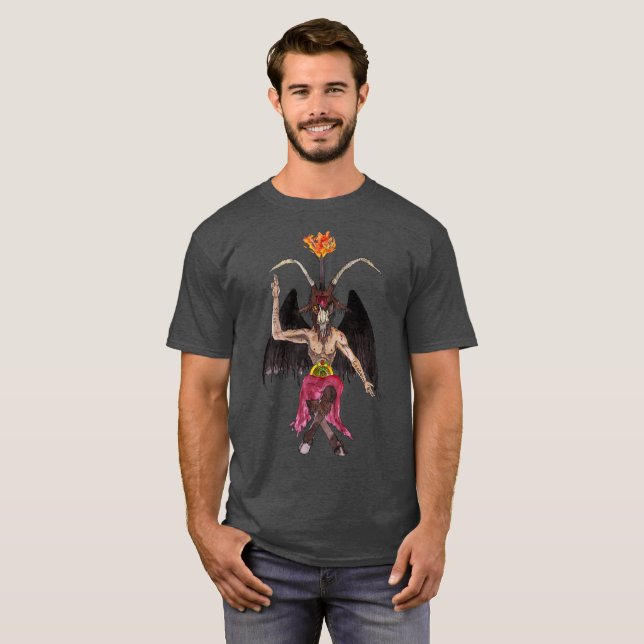 Baphomet Satanist watercolour Shirt (Front Full)