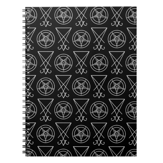 Baphomet & Sigil of Lucifer Spiral Photo Notebook (Front)