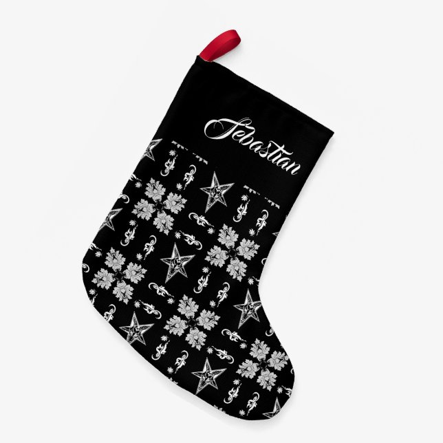 Baphomet Stars Gothic Christmas Stocking (Front (Hanging))