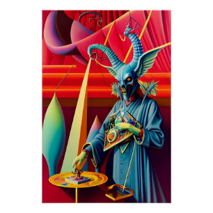 Baphomet Takes the Bait Fantasy Poster