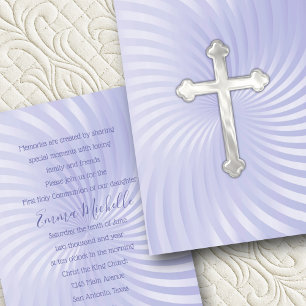 Baptism 1st Communion Confirmation Lavender Pearl Invitation