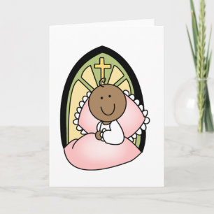 Baptism African American Baby Girl Card