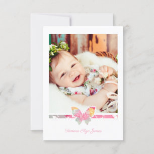 Baptism All Naming Ceremony Colourful Butterfly Invitation