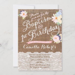 Baptism and Birthday invitations, 1st Birthday Invitation