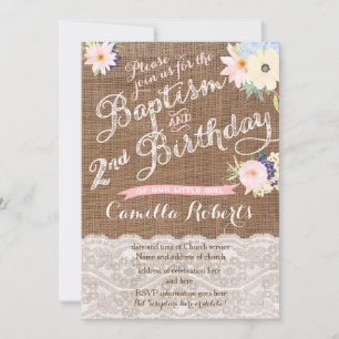 Baptism and Birthday invitations, 2nd Birthday Invitation