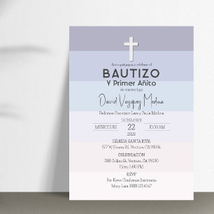 Baptism and First Birthday Minimalist Invitation