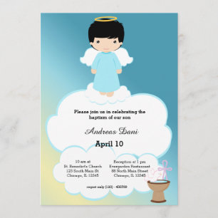 Baptism Angel boy Invitation
