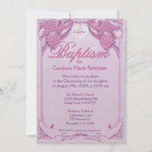 Baptism   Angel Monogram Invitation