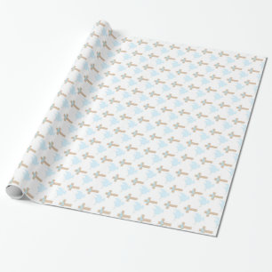 Baptism Baby Boy Blue Wrapping Paper