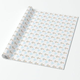 Baptism Baby Boy Blue Wrapping Paper