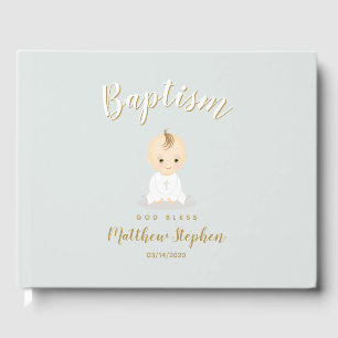Baptism Baby Boy Guest Book