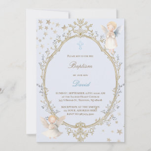 Baptism baby boy Invitation