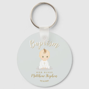 Baptism Baby Boy Key Ring