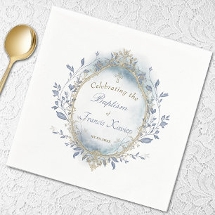 Baptism baby boy napkin