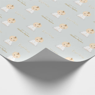 Baptism Baby Boy Wrapping Paper