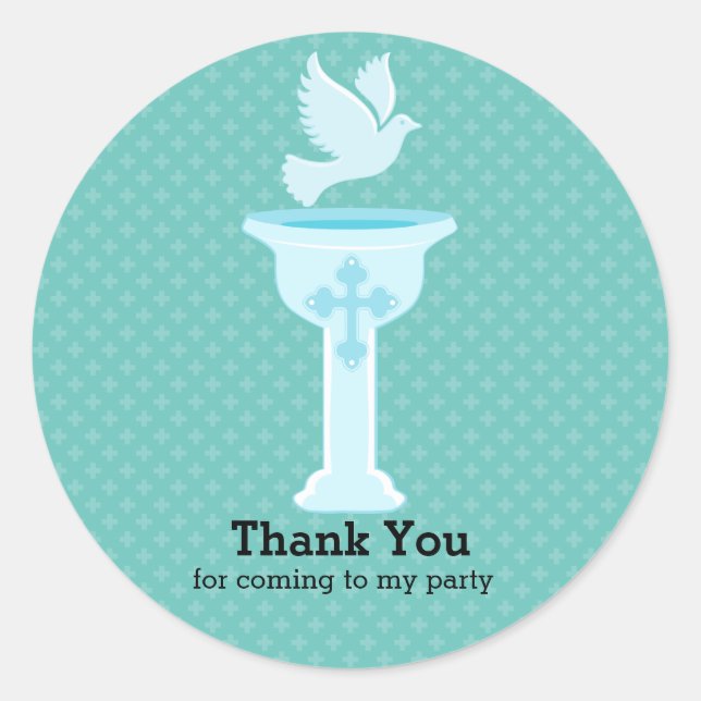 Baptism baby * choose background colour classic round sticker (Front)