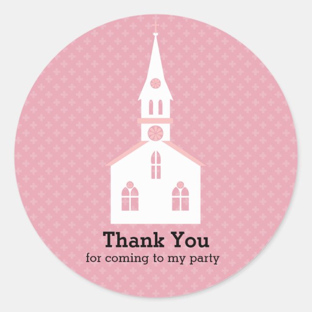 Baptism baby * choose background colour classic round sticker (Front)