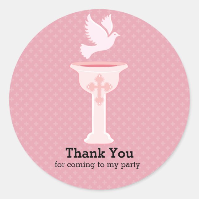 Baptism baby * choose background colour classic round sticker (Front)