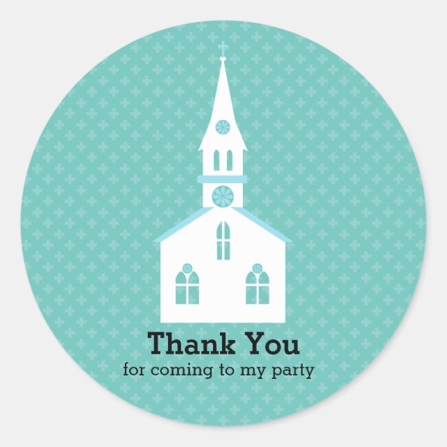 Baptism baby * choose background colour classic round sticker (Front)