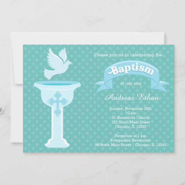 Baptism baby * choose background colour invitation (Front)