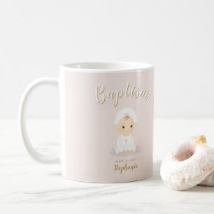 Baptism Baby Girl with Bonnet Coffee Mug