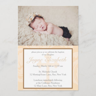 Baptism Blessings Christening Invitation - Pink
