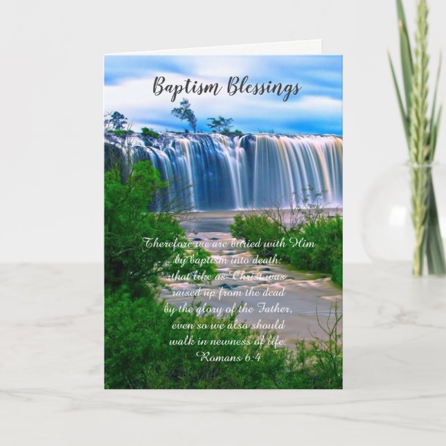 Baptism blessings, Christian folded card (Front)