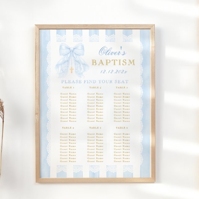 Baptism Blue Bow Baby Boy  Seating Chart (Creator Uploaded)