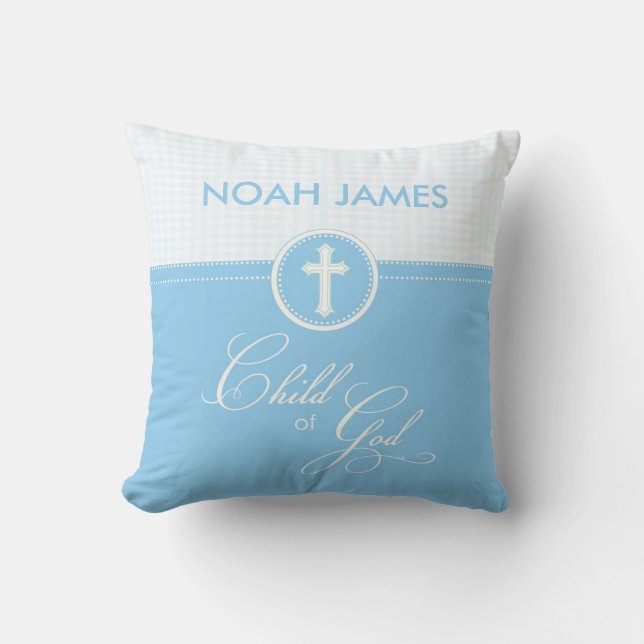 Baptism Blue Child of God, Customisable Cushion (Front)