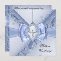 Baptism Blue Cross Boy damask christening