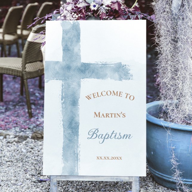 Baptism | blue cross welcome sign (Creator Uploaded)